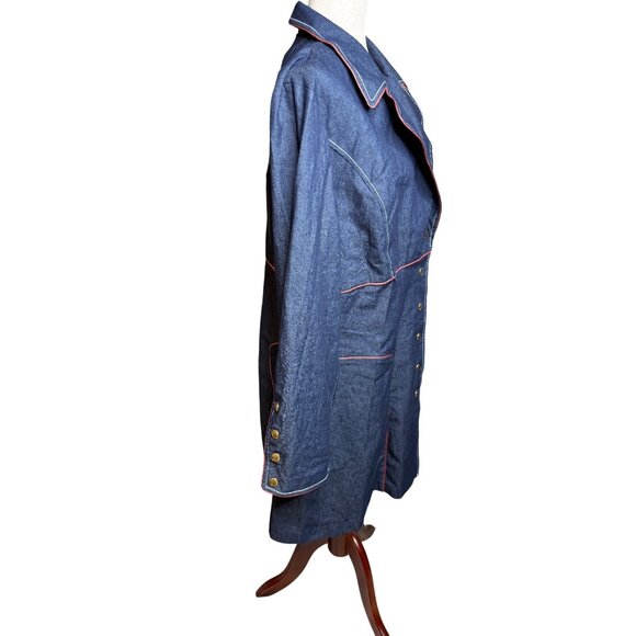 Vtg Devine Denim NY 16 ButtonUp penny lane coat Festival Whimsigoth grunge punk - Picture 4 of 10
